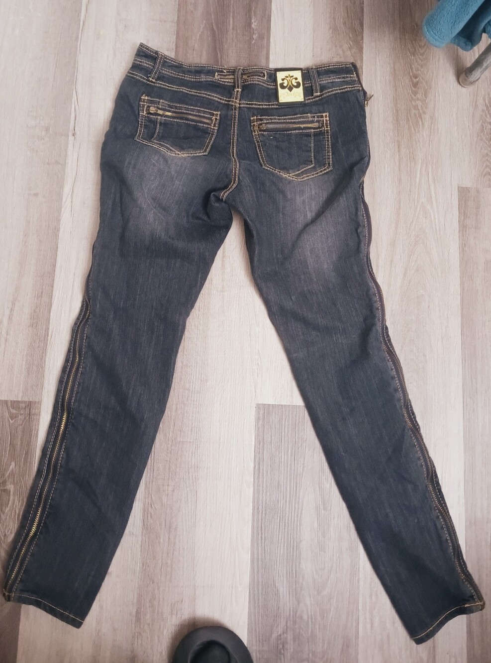 Women’s Dark  Vintage Y2K Beyonce Deron Jeans Wash Straight Jeans Women 11/12